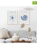 Orangewallz 2-delige set: ingelijste kunstdrukken "Blue Beach Set"