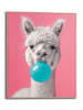 Orangewallz Ingelijste kunstdruk "Alpaca Bubblegum" - (B)40 x (H)50 cm