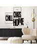 Orangewallz 3er-Set: Gerahmte Kunstdrucke "Chill Chaos Home"