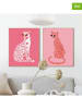 Orangewallz 2er-Set: Gerahmte Kunstdrucke "Love Cats"