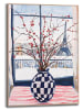 Orangewallz Druk artystyczny "Winter Vase Blue Checkers" w ramce