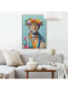 Orangewallz Druk artystyczny "Bloomy Tiger Portrait" w ramce