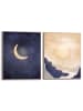 Orangewallz Druki artystyczne (2 szt.) "Sund & Moon Landscape" w ramce