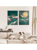 Orangewallz 2er-Set: Gerahmte Kunstdrucke "Night Green Set"