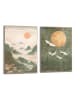 Orangewallz 2er-Set: Gerahmte Kunstdrucke "Botanical Japandi"