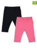 Steiff 2er-Set: Leggings in Pink/ Schwarz