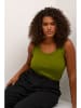KAFFE curve Top "Carina" w kolorze oliwkowym