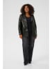KAFFE curve Leder-Blazer "Tera" zwart