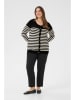 KAFFE curve Kardigan "Lizzy" w kolorze kremowo-czarnym
