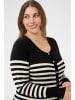 KAFFE curve Kardigan "Lizzy" w kolorze kremowo-czarnym