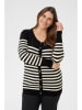 KAFFE curve Cardigan "Lizzy" in Creme/ Schwarz
