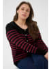 KAFFE curve Kardigan "Lizzy" w kolorze czerwono-czarnym