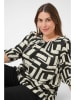 KAFFE curve Bluzka "Marina" w kolorze kremowo-czarnym