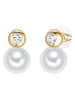 Lulu & Jane Pozłacane kolczyki-wkrętki z perłami
