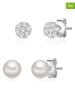 Lulu & Jane Kolczyki-wkrętki (2 pary) z cyrkoniami i perłami