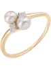 Revoni Gold-Ring mit Diamanten und Perlen