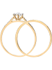Diamant Exquis 2-delige set: gouden ringen met diamanten