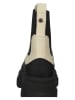 Steve Madden Leder-Chelsea-Boots in Creme/ Schwarz