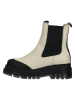 Steve Madden Leder-Chelsea-Boots in Creme/ Schwarz