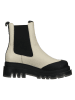 Steve Madden Leder-Chelsea-Boots in Creme/ Schwarz