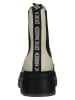 Steve Madden Leder-Chelsea-Boots in Creme/ Schwarz