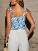 Milan Kiss Top wit/blauw