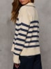 Milan Kiss Pullover in Creme/ Dunkelblau