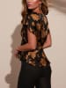 Milan Kiss Top in Schwarz/ Hellbraun