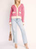 Milan Kiss Cardigan in Pink/ Creme