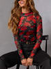 Milan Kiss Bluse in Schwarz/ Rot