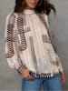 Milan Kiss Bluse in Creme/ Braun