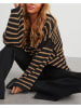 Milan Kiss Pullover in Hellbraun/ Schwarz