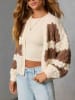 Milan Kiss Cardigan in Creme/ Braun