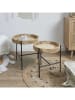 Ethnical Life Set van twee tafels "Pampa" lichtbruin/zwart