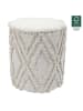 Ethnical Life Poef "Mirage" beige - (H)41 x Ø 37 cm