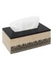 Ethnical Life Kosmetiktuchbox in Schwarz/ Natur - (B)24 x (H)8,5 x (T)14 cm