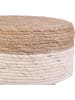 Ethnical Life Hocker in Hellbraun/ Creme - (H)43,5 x Ø 29 cm