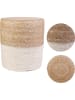 Ethnical Life Pouf in Hellbraun/ Creme - (H)41 x Ø 35,5 cm