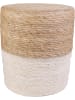 Ethnical Life Pouf in Hellbraun/ Creme - (H)41 x Ø 35,5 cm