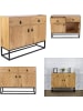 DOCK avenue Sideboard "Abbott" in Natur/ Schwarz - (B)100 x (H)80 x (T)29 cm