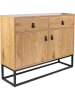 DOCK avenue Sideboard "Abbott" in Natur/ Schwarz - (B)100 x (H)80 x (T)29 cm