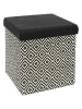 Ethnical Life Aufbewahrungshocker in Schwarz/ Grau - (B)38 x (H)38 x (T)38 cm