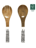 Ethnical Life Sztućce sałatkowe (2 szt.) w kolorze brązowo-beżowo-czarnym - dł. 30 cm