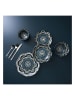 Ethnical Life 12-delige set: kommen "Mandala" zwart/blauw - Ø 13 cm