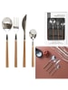 Ethnical Life 16tlg. Besteckset in Silber/ Hellbraun