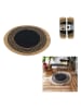 Ethnical Life Jute-Teppich in Beige/ Schwarz - Ø 90 cm
