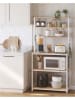 Songmics Regał kuchenny w kolorze biało-jasnobrązowym - 80 x 167 x 40 cm