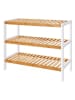 Songmics Regał w kolorze jasnobrązowo-białym na buty - 70 x 55 x 26 cm