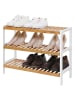 Songmics Regał w kolorze jasnobrązowo-białym na buty - 70 x 55 x 26 cm