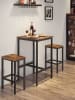 Songmics 3tlg. Set: Bartisch mit Hocker in Braun/ Schwarz
